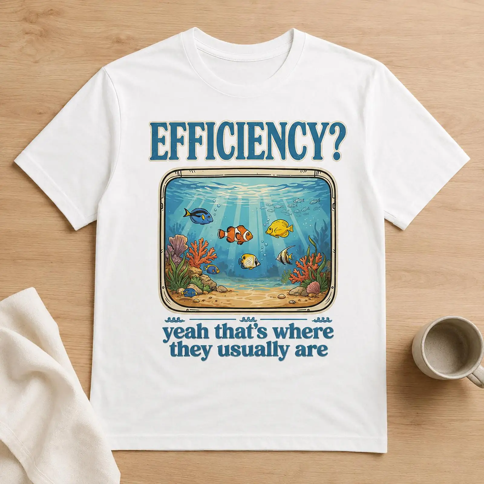 Aquarium Fish Jokes - Grappige Efficiëntie Meme Aquarium Viskom T-Shirt