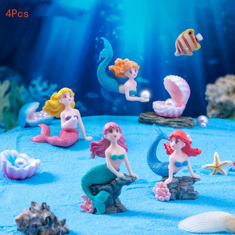Aquarium Fish To Buy - 4 stuks plastic aquarium kleine zeemeermin