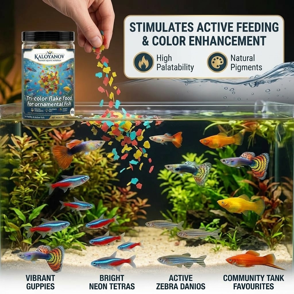 Premium 3-kleurige vlokken vis - Tetra Food Tropical Flakes recensie en prijs